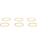 Brass Washer Shear Ring Repair Kit, 6 Piece Set With Low Volatility Brass Washers For High Temperature And Oxidation Prevention, Vacuum Ready, Built To Last, Heavy Duty Pro Grade Kit For VST VSTA SBKA. six brass washers on white