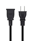 Front view of Short And Handy USA Outlet Saver Power Extension Cord 125V 10A 2 Prong 2 Outlets NEMA 5 15P To NEMA 5 15R