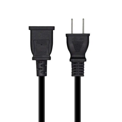 Front view of Short And Handy USA Outlet Saver Power Extension Cord 125V 10A 2 Prong 2 Outlets NEMA 5 15P To NEMA 5 15R