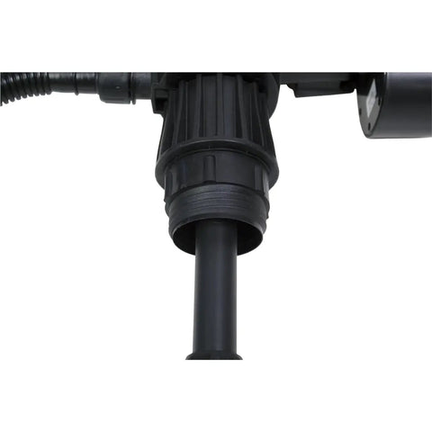 No Fuss Cordless 19.2V Drum Pump With Telescopic Tube Fitting showing the adapter connection for 55 Gallon Barrels And Ibc Tanks.