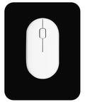 Compact 6x8 Inch Mouse Pad For Travel And Work Flexible For Horizontal Or Vertical Use Perfect For Laptops Keyboard Trays And Small Desk Setups Budget Friendly Portable Office Accessory For On The Go Black with white mouse on top