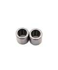Top Shelf 10 Pack Of 8X12X12MM One Way Drawn Cup Needle Bearings With A Clutch Shell Build And Kickass Steel Roller Units For Seamless Operation And No Sweat Maintenance. Two steel drawn cup needle bearings viewed from a straight angle.