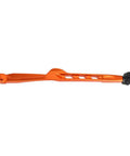 Rugged Side Stand With Springs For Dirt Bikes 2024 Style Orange Aluminum CNC Lightweight Rustproof Kickstand Fits XC EXC EXC F TE TX FE EC ES 125 150 250 300 350 450 500 visible in side view.