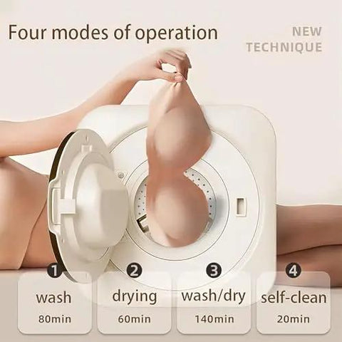 Hella Portable Mini Washer Dryer Combo Featuring Slick Touch Panel And Smooth Stainless Drum Built Legit For Messy Duds In Tight Spaces Making Housework A Total Breeze Today with four operation modes.