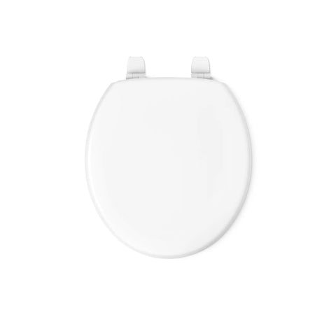 Stonewood Round Wood Toilet Seat With Color Matched Hinges For Standard Toilets White Compression Molded Wood Design