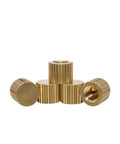 Brass Threaded Insert Knurled Nuts With Straight Knurl For Easy Hand Tightening Through Hole And Blind High Head Screws