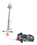 Backpack Fertilizer Spreader and Granular Fertilizer Applicator Tool for Gardens and Farms with iron ergonomic handle.