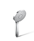 Forte Multifunction Handheld Shower Head With Three Spray Settings, polished chrome, side view on white background