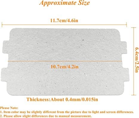 Microwave Mica Waveguide Covers, 4.21 X 2.52 Inch, Heat Resistant And Cuttable Mica Sheets with dimensions