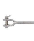 No Nonsense 1 1/2 Inch Stainless Steel Turnbuckle Jaw Style Drop Forged Right Hand Thread 17000 Lb Working Capacity for rigging.
