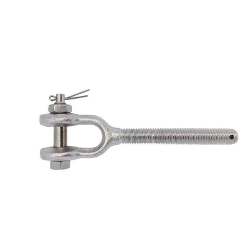 No Nonsense 1 1/2 Inch Stainless Steel Turnbuckle Jaw Style Drop Forged Right Hand Thread 17000 Lb Working Capacity for rigging.