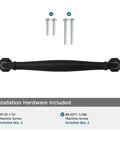 10 Pack 4 Inch Hole Center Matte Black Heavy Duty Solid Cabinet Pulls For Dressers Bathrooms Kitchens And Cabinets Durable Zinc Alloy Hardware With Premium Matte Finish, front view with installation screws