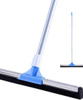 All In One Floor Squeegee With Long Adjustable Handle From 25 To 50 Inches No Bending Back Saver Heavy Duty Foam Blade Wiper