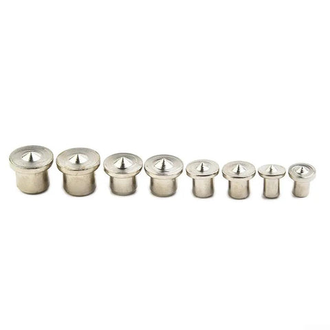 Dowel Center Marker Set 16 Piece Pro Grade for Woodworking with Solid Tips, arranged in ascending size order.