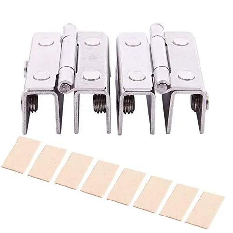 Adjustable Double Clamp Shower Door Hinge Stainless Steel Silver Heavy Duty Glass Door Hardware For Shower Enclosures And Cabinets