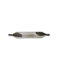 Straight Up Rock Solid HSS Center Drill Bits With Bang On Point 3Mm Tip And Clean 60 Degree Cut Perfect For Shop Lathes And Metal Projects Comes As A No Nonsense 10 Piece Set, showing a 3mm tip center drill.