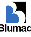 Blumaq logo featuring a stylized blue 'B' and modern black background, symbolizing industrial brand identity.
