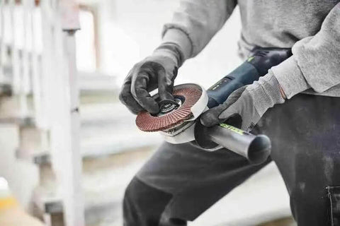 Heavy Hitter Angle Grinder Mounting Rack Supporting 18V Tools At 8500 RPM with comfort grip handle and guard for workshop use.