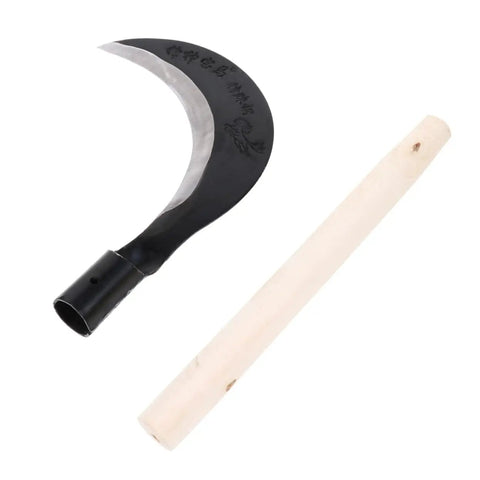 Long Handle Manganese Steel Scythe For Gardening And Weeding, blade and handle separated, durable and ergonomic design