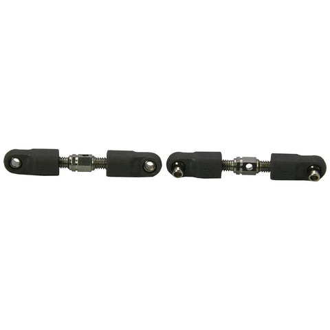 Two Pack Steering Linkage With Screws For Hyper Go MJX RC Trucks One Sixteenth And One Fourteenth Scale Upgrade Kit Fits H14BM H16BM H16PL 14210 14211 JC14EP JC16 Spare Parts 16431 14431 Durable RC Steering Hardware, black metal links