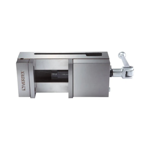 Heavy Duty 6 Inch Precision Machine Vise With Lock Fixed Downward Clamp For Cnc Mills showing top view and locking mechanism.