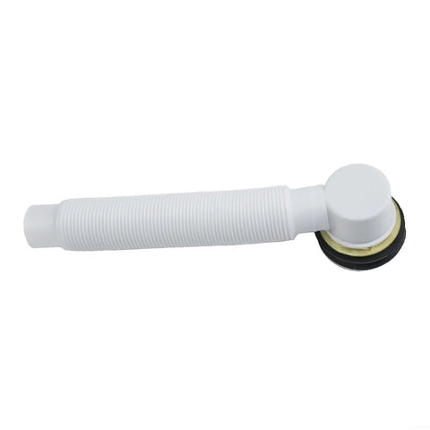 7-Hole Bathtub Drain Pipe Zinc Alloy ABS White(Drainer + Pipe) flexible white drainage pipe with round fitting.