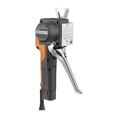 NAVAC NEF6LM BreakFree power flaring tool, side view, cordless handheld with orange/black body.