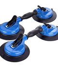 Heavy Duty Vacuum Suction Cup Lifter 330lb Lift For Glass Stone And Appliances with blue dual swivel pads and ergonomic grip
