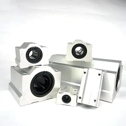 SCS13LUU 13mm Linear Slide Unit Includes Ball Bearings For Dead Smooth Cnc Operation And Rock Solid Stability With A High Quality Bushing Block Ready To Drop In - Multiple angles of aluminum blocks.