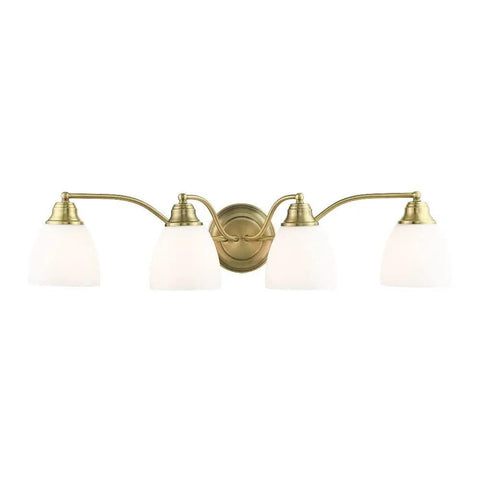 Somerville 4-Light Bath Light In Brushed Nickel, Classic Traditional Style, Solid Steel Build For A Timeless Bathroom Vibe