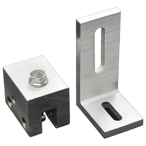Rock Solid Hella Secure Standing Seam Metal Roof Clamp With L Bracket For Solar Panels And Snow Guards Quick Setup Design close-up of aluminum clamp and bracket set