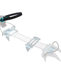 Harfang Crampons For Ski Touring And Mountaineering With Dope Adjustable Heel Lever Dual Front Bail Mounts on white background.