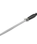 12 Inch Sharpening Steel For Chef Knives With Ergonomic Handle Pro Grade Corrugated Surface For Easy Resharpening 65 HRC Hardness Oval Shape