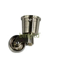 Top Shelf Heavy Duty Swivel Antique Brass Furniture Casters With Slick Round Cup Base, 2.3 in tall, 360 rotation detail.
