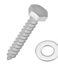 Beefy Heavy Duty 3/8 By 1-1/4 Inch Lag Screws With Flat Washers In 304 Stainless Steel 18/8 For Decks And Wood Projects Full Thread Hex Head