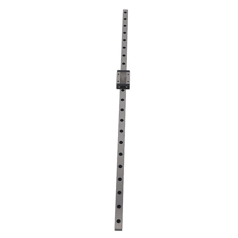 Black Linear Rail Guide 12mm Wide 550mm Length Miniature Precision Linear Motion System With Four Point Contact Block, top view
