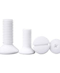 PTFE Coated Flat Countersunk Phillips Screws M12 X 40mm High Temp Corrosion Resistant Premium Grade Heavy Duty Fasteners in white