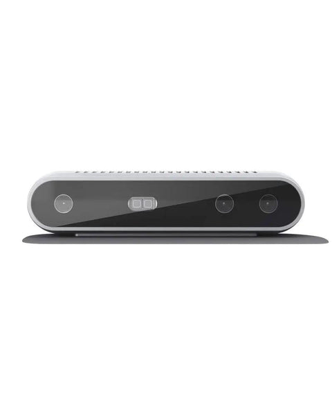 RealSense Depth Camera D415 with 720p Resolution, sleek design with USB connectivity for robotics and computer vision applications.