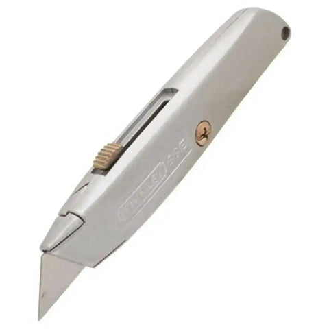 Two Pack 6 Inch Retractable Utility Knife With Interlocking Nose And Alloy Steel Blades, Three Position Blade, Classic 99