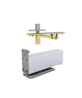 Pivot hinge hardware kit for 36 In By 84 In Full Lite Opaque Frosted Glass Interior Pivot Door With Black Steel Frame