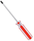 Kickass Heavy Duty T20 Torx Magnetic Screwdriver With Solid Chrome Vanadium Shaft And High Torque Grip For Quick Tech Hacks And Reliable Home Fixes with red grip and silver shaft.