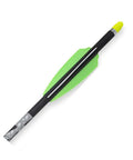 Pro Elite 400 Grain 20 Inch Carbon Crossbow Arrows Alpha Brite Nock 3 Pack with visible green fletching