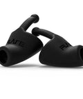 Calmer Night Sleeping Ear Plugs Alternative ultra soft black silicone design, shown from side angle, ideal for quiet nights.