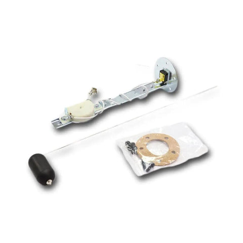 Swing Arm Fuel Level Sender With Adjustable 73 Ohms To 10 Ohms Range, 5 To 27 Inch Tank Depth, 5 Hole Mount Pattern, Durable Steel And Plastic Build, Includes Gasket Kit And Install Guide, Ride Ready For Cars And Trucks with gasket and hardware