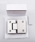 Stainless Steel Pivot Hinge Set For Glass Shower Doors 201 Grade Glass Clamps And Clips Bathroom Hardware 30 Pcs shown with packaging