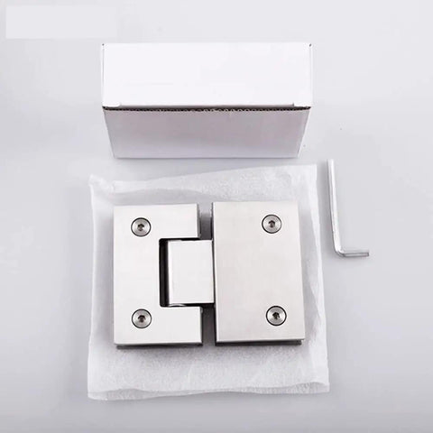 Stainless Steel Pivot Hinge Set For Glass Shower Doors 201 Grade Glass Clamps And Clips Bathroom Hardware 30 Pcs shown with packaging