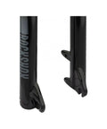 Close-up of Judy Silver TK Suspension Fork For 29 Inch Trail Bikes With 100mm Travel Boost Spacing For Plus Tires, black finish