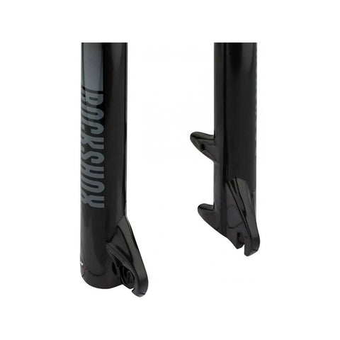 Close-up of Judy Silver TK Suspension Fork For 29 Inch Trail Bikes With 100mm Travel Boost Spacing For Plus Tires, black finish