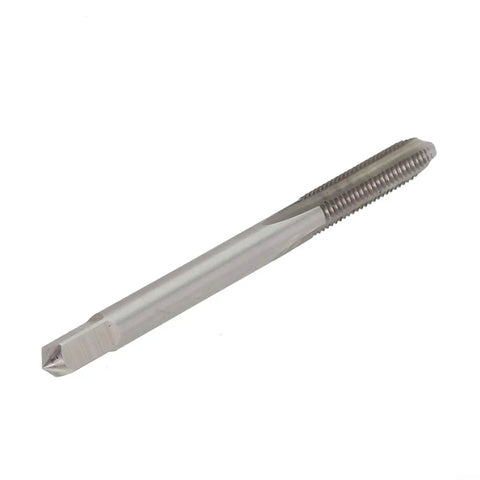 Machine Tap 8 40 UNC Thread HSS 6542 3 Flute Threading Tool For Metalworking, silver metal tap with straight flutes on white background