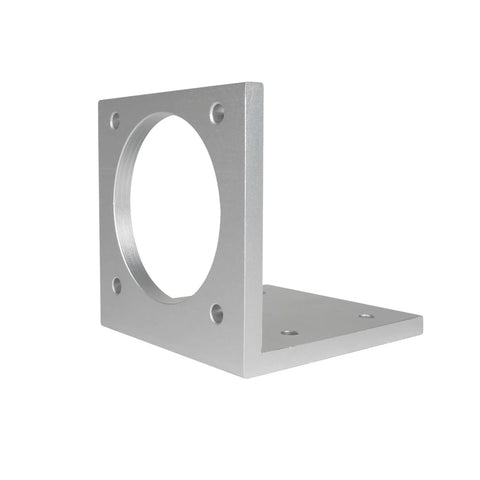 YIDOFENG Nema34 L-shaped aluminum motor bracket; vertical plate with circular shaft hole and four mounting holes.